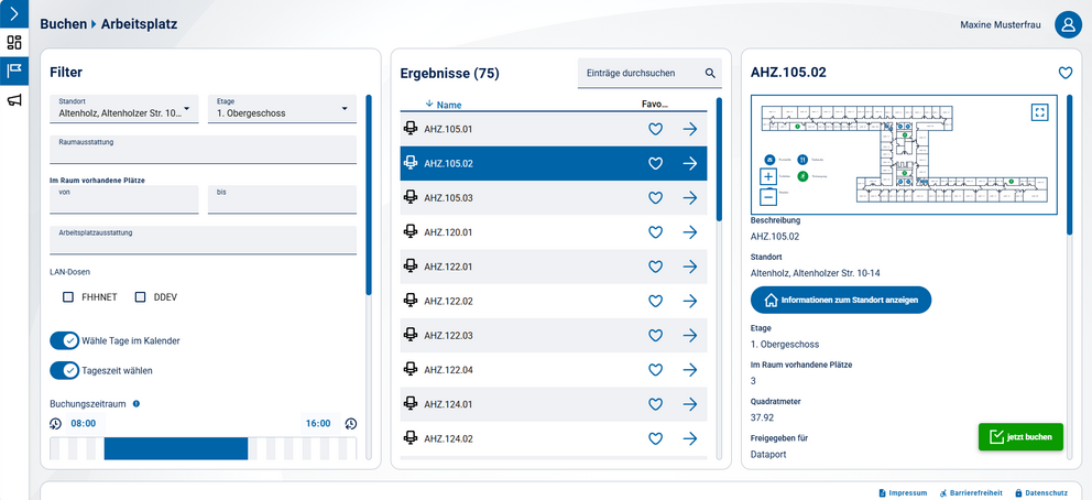 dReservierung Ressourcen buchen Abbildung aus dReservierung: Ressourcen buchen, wird im Folgetext erklärt