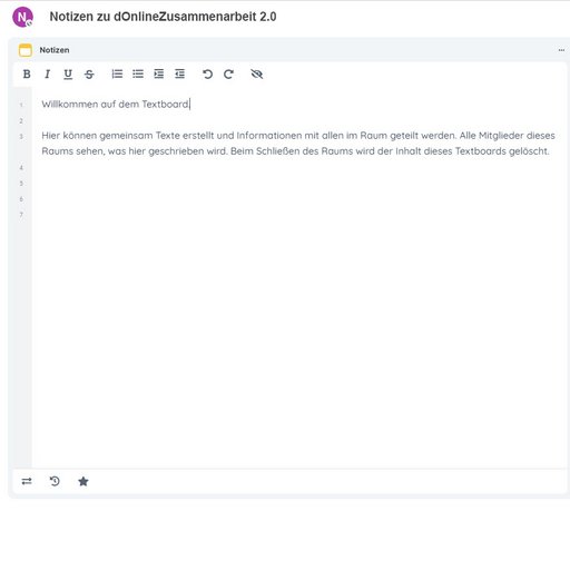 Maske für Notizen in dOnlineZusammenarbeit 2.0