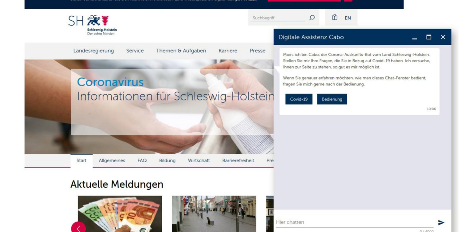 Schleswig-Holstein: Chatbot „Cabo“ beantwortet Fragen zu Corona