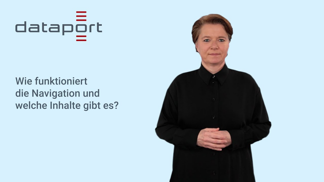 Vorschaubild zum Video: Navigation auf der Seite dataport.de in Gebärdensprache