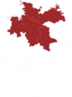 Landkarte von Deutschland mit hervorgehobenen Bundesländern Hamburg, Bremen, Schleswig-Holstein, Niedersachsen, Mecklenburg-Vorpommern und Sachsen-Anhalt