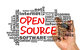 Tagcloud mit Begriffen wie Open Source, Software, Code und Internet