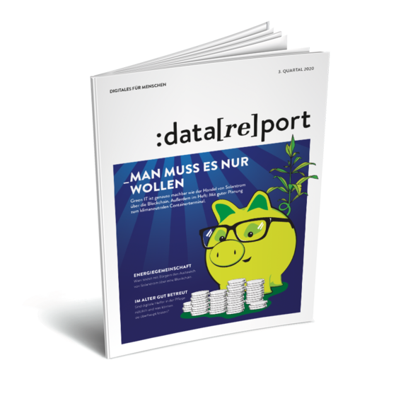 Datareport, Ausgabe 3 / 2020 Zu sehen ist das Titelblatt der Printausgabe des Datareport 3 / 2020
