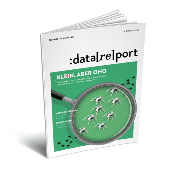 Datareport, Ausgabe 4 / 2021 Zu sehen ist das Titelblatt der Printausgabe des Datareport 4 / 2021