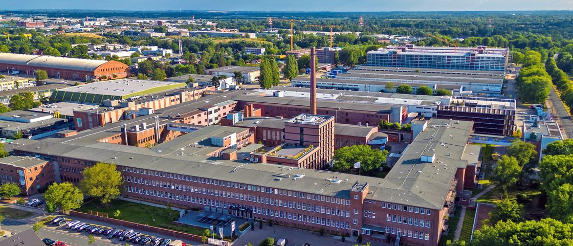 Luftbild vom Tabakquartier in Bremen
