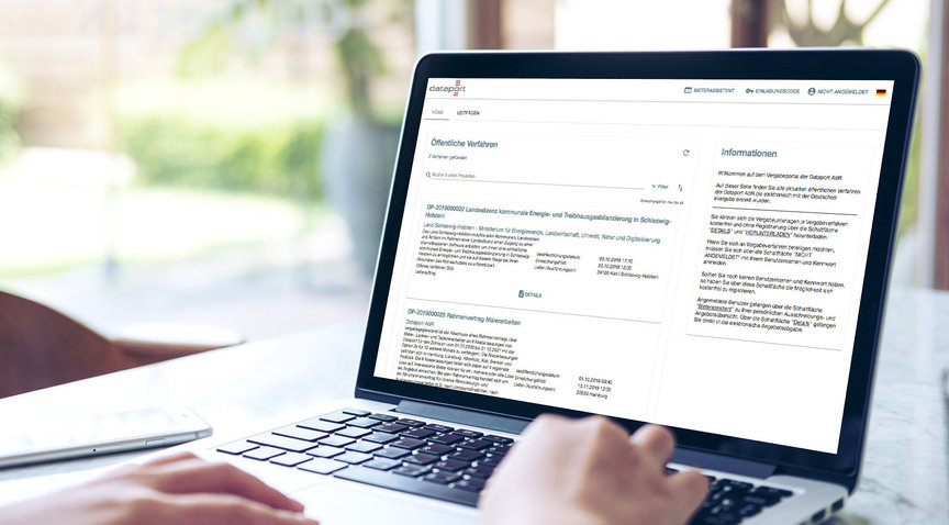 Ausschreibungen Laptop mit Dataport Seite