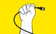 Illustration: Nach oben gestreckte Faust mit LAN-Kabel 
