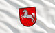 Das Pferd als niedersächsisches Wappentier auf einer Flagge