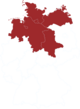 Landkarte von Deutschland mit hervorgehobenen Bundesländern Hamburg, Bremen, Schleswig-Holstein, Niedersachsen, Mecklenburg-Vorpommern und Sachsen-Anhalt