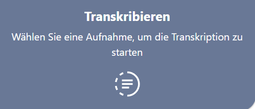 Screenshot der Transkriptionsseite von dSprachKI 