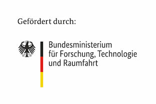 Logo des Bundesministerium für Forschung, Technologie und Raumfahrt. Neben dem Schriftzug ist der Bundesadler und ein senkrechter Strich in den Farben der deutschen Flagge zu sehen.