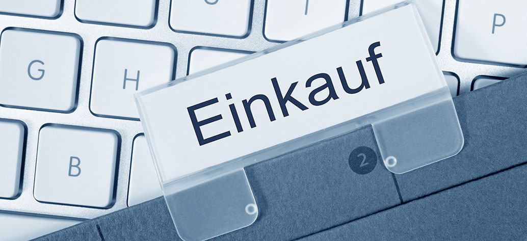 Reiter auf einem Ordner mit der Beschriftung Einkauf